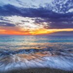 Sunset at the beach in Lefkada Greece